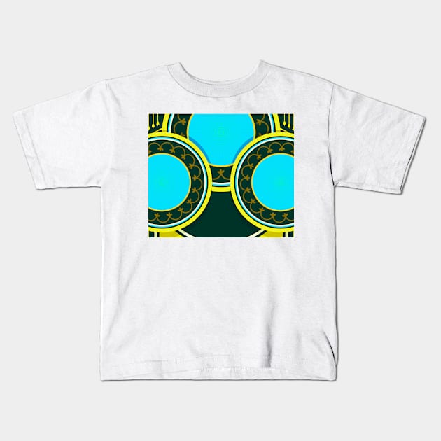 Patterns of the Stained Glass Window Kids T-Shirt by timegraf